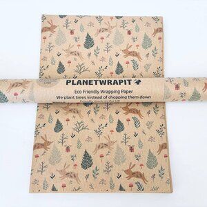 Winter Bunnies Recycled Eco Kraft Gift Wrapping Paper